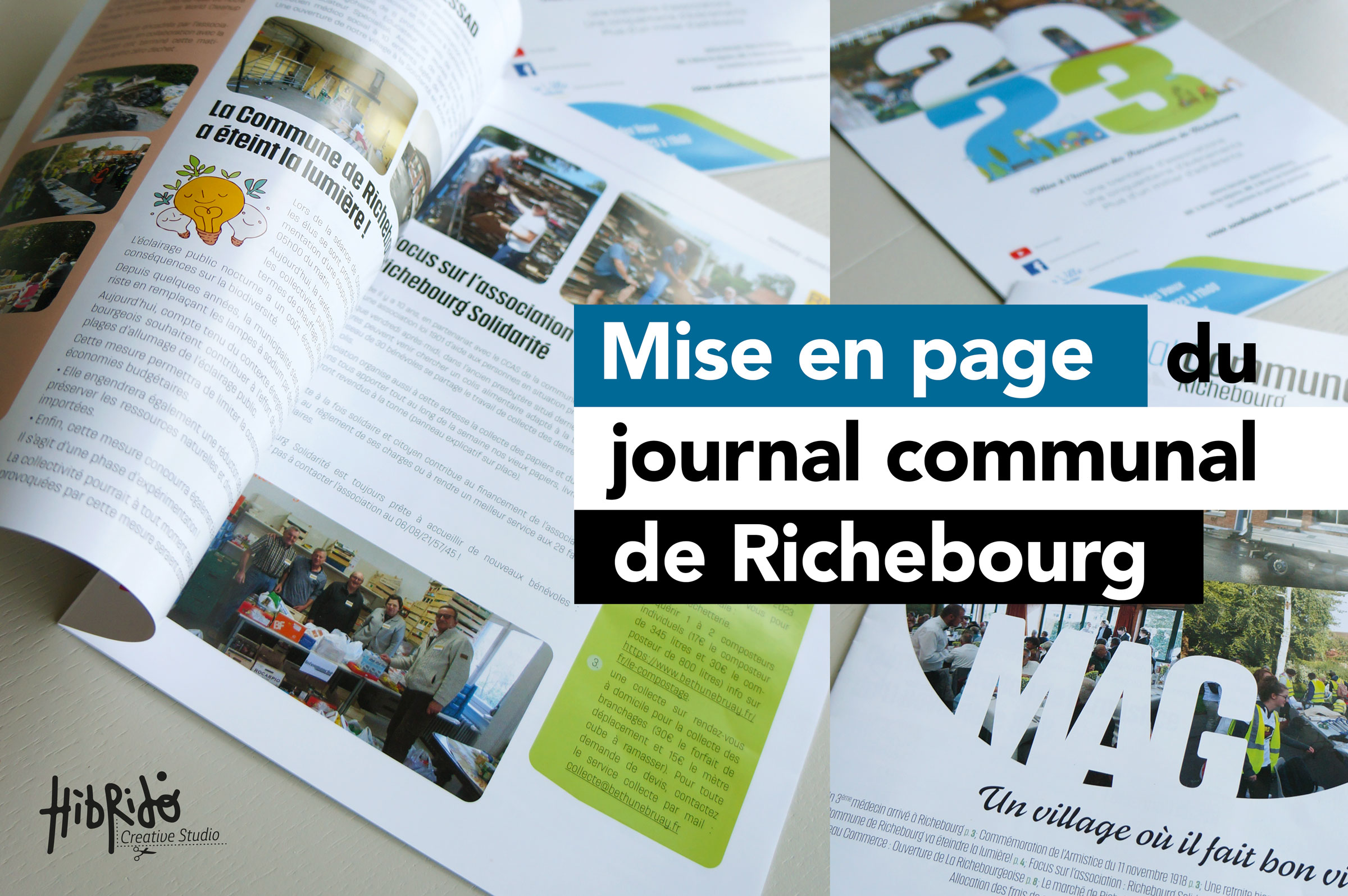 Mise en page du journal communal de Richebourg (Pas-de-Calais)